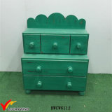 Hand Paint Green Unique Floor Real Wood Cabinet