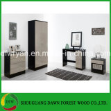 High Gloss Luxe Stone Grey & Black Double Wardrobe Chest Bedside Furniture Unit