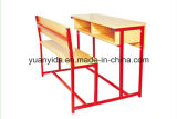 Double Wooden Combo School Desk and Chair