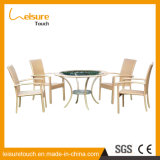Outdoor Rattan Wicker Garden Patio Furniture Dining Chair Table Set with Glass