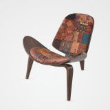 Fabric Lounge Wood Shell Chair (X6003)