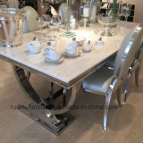 Creative and Natural Arianna Marble Dining Table Stainless Steel
