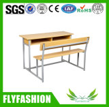 Classroom Furniture Whole Set Wood Double Student Desk with Bench