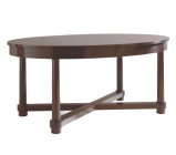 All Solid Wood Table and Metal Foot Modern Side Table
