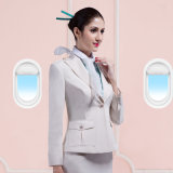 Women Pure Colour High Quality Airline Stewardess Uniform Dress Suit