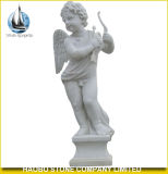 Garden Decoration White Marble Cupid Stone Statue
