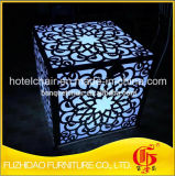 LED Light Stainless Steel with Engraving Arts Wedding Table for Night Party