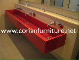 Red Corian Wall Hung Bathroom Basin
