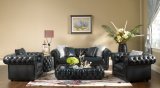 Chesterfield Living Room Top Grain Leather Sofa