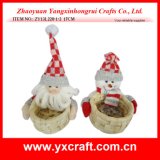 Christmas Decoration (ZY13L220-1-2 17CM) Christmas Fabric Decoration High Quality Basket