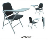 Black Fabric Folding Chair with Tablet