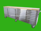 Stainless Steel Cabinet Workbenches with Top Wooden Panel