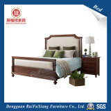 Wood Bed with Fabric Decor (B326)