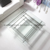 New Design Tempered Glass Tea Table with Metal Frame