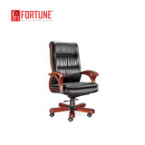 Untique Luxury Design Wood Leather Timber Computer Chair Office (FOH-B29-1)