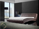 Simple Modern Design Wooden Bed with Headboard