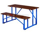 New Design School Furniture Wooden Double Student Desk and Bench