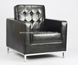 Italian Style Top Luxury Black Classic Tufted Upholstered Leather Sofa Chair