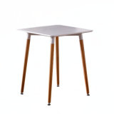 Shaped Wood Top Dining Table in White