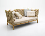 2018 Walden High Quality Wood Rope Weaving Sofa Lounge Outdoor Aluminium Furniture