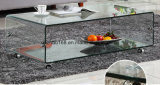Living Room Coffee Table with Hot Bending Glass Design
