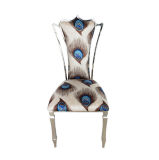 Modern Europe Style Peacock Pattern Fabric Big Banquet Dining Chair