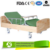 Sk011 Stainless Steel Hospital Wooden Manual Bed