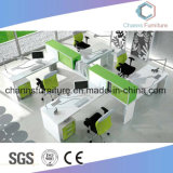 4 Seat Wooden Top Green Cabinet Partition Computer Table CAS-W1817