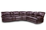 Tri-Tone Color Leather Recliner Corner Sofa with Storage Console