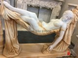 Natural Marble Carving Lady Sculpture Statue for Decoration