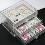 Acrylic Jewelry Display Box with 3 Drawers & Velvet Tray