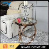 Latest Design Clear Tempered Glass Top Corner Table