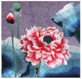 Modern Flower Framed Colored Embroidery Painting for Home Decoration
