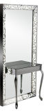 Full-Length Single Side Carving Lighted Salon Mirror Station (MY-B050)