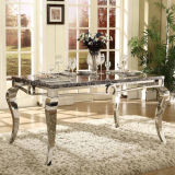 Popular Rectangle Modern Center Dining Room Tempered Glass Table