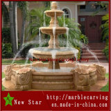 Yellow Stone Carving Water Fountain for Decoration (NS-P102)