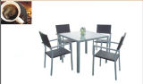 Grey Square Outdoor Rattan Furniture with 5 PCS