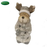 New Design Ceramic Standing Reindeer Statue and LED
