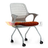 Factory Direct Unadjustable Plastic Back Mesh Four Leg Office Chairs with Wheels