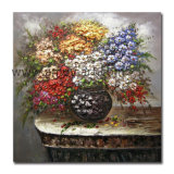 Heavy Oil Floral with Vase Oil Painting for Wall Decor