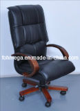 Wooden Executive Chair, High Back Leather Swivel CEO Chair (FOH-9912)