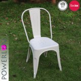 Metal Dining Chair Unfolded Antique White