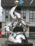 Dolphin Combination, Outdoor Garden Decoration Decorative Stainless Steel Sculpture