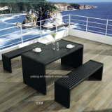 Outdoor Garden Aluminum+PS-Wooden Furniture Bench Set by Long Table (YT376)