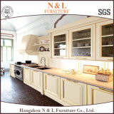 N&L Cherry/Oak Solid Wood Glass Door Italian Furniture Design Kitchen Cabinet