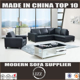 Black Modern Leather Sofa with Single Chair (Lz888)