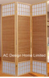 Natural Color New Design Rice Paper Non-Woven and Wooden Japanese Style Folding Shoji Screen Room Divider X 3 Panel