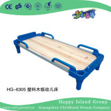 Kindergarten Furniture Wooden Twin Size School Bed with Plastic Bedstead (HG-6305)