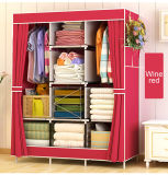 High Quality Non Woven Fabric Wardrobe with Modern Design Bedroom Cabinet Shoe Closet