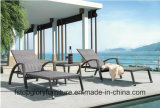 Welded Aluminium Frame Outdoor Sun Resist Rattan Chaise Lounge (TG-3023)